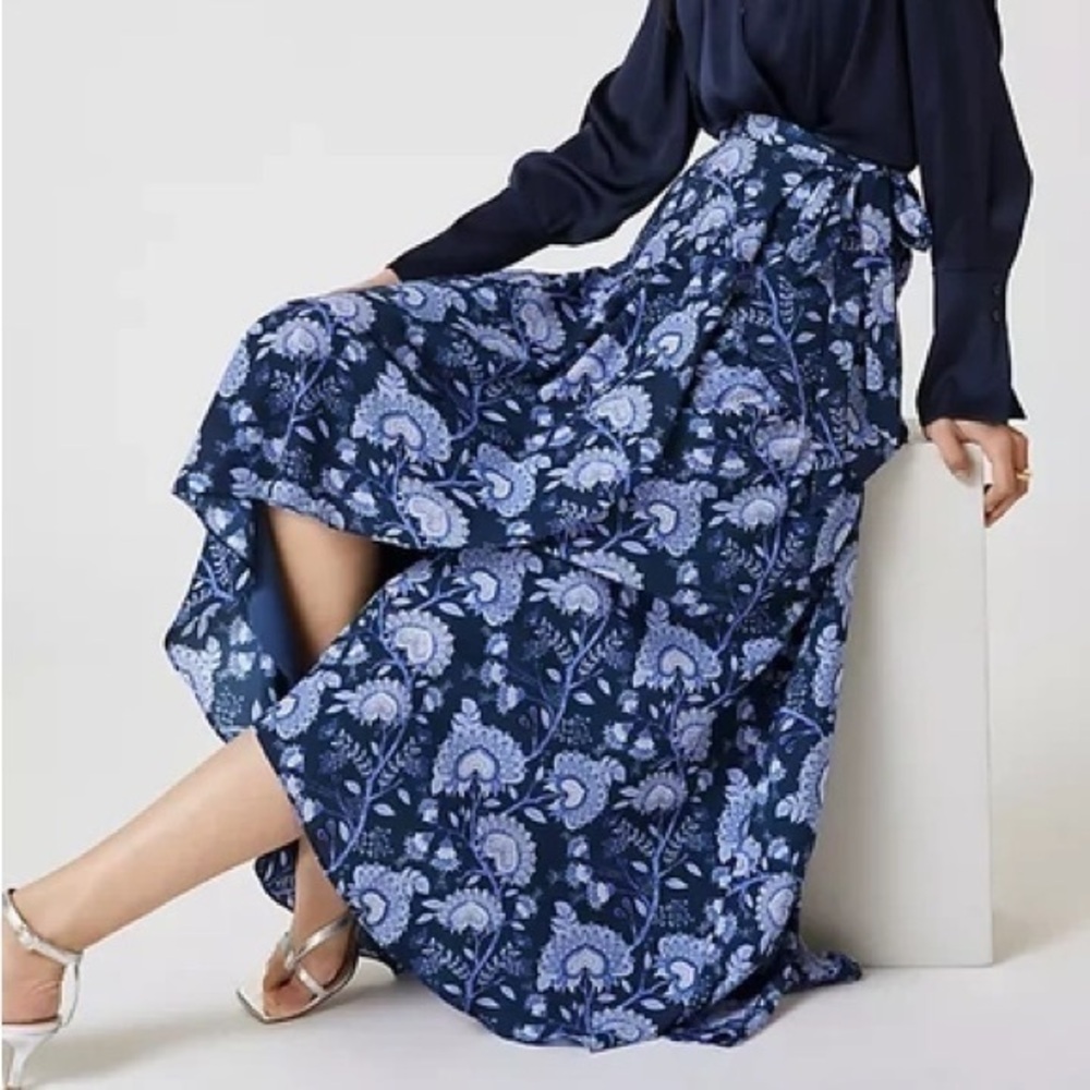 Anthropologie Hutch Printed Wrap Maxi Skirt